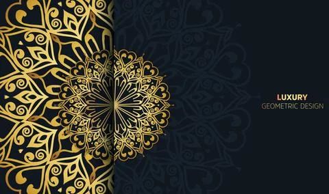 Creative unique luxury gradient golden colors mandala background design Illustrazione stock