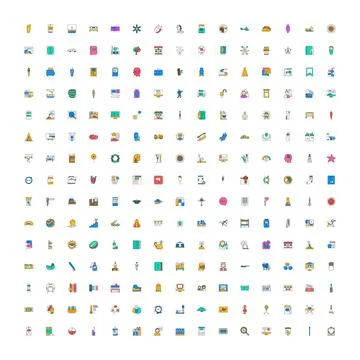 Creative universal icon set for digital media Stock Illustration