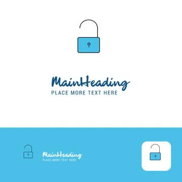 Creative Unlock  Logo Design. Flat color Logo place for Tagline. Vector Illus Stock Illustration
