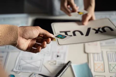 Creative UX UI Design Process with Wireframes and Prototypes for Modern Digital 写真素材