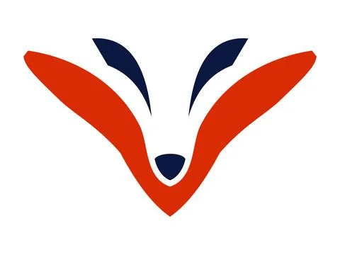 Creative V Fox Monogram Icon Graphic Illustration Stock Illustration