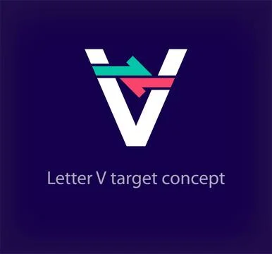 Creative V letter arrow logo design. Stock Illustration