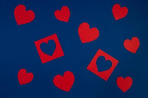 Creative Valentine Day romantic composition top view. Stock Photos