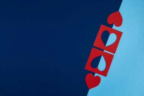 Creative Valentine Day romantic composition. Trendy blue classic. Stock Photos