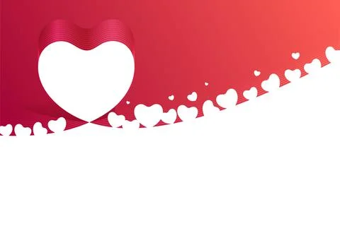 Creative Valentines day background with different shapes of hearts on gradien Stock Illustration