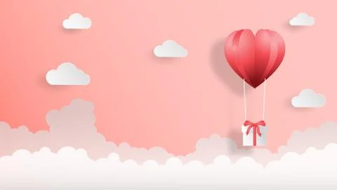 Creative valentines day background vector illustration paper cut style. 스톡 일러스트
