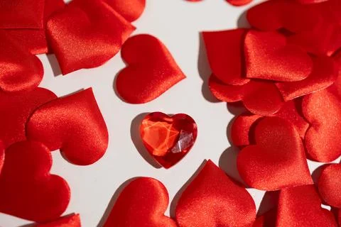 Creative Valentines Day Concepts With Red Hearts for Digital Content Production Stock Photos