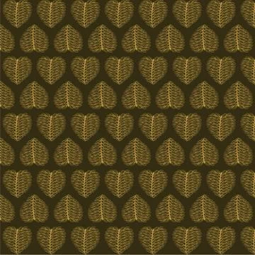 Creative valentines golden leaf pattern background design Illustrazione stock