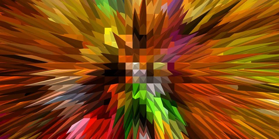 Creative variegated multicolored background of pyramidal geometric shapes Stock Illustration