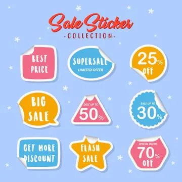 Creative various sale sticker vector design collection Stock Illustration