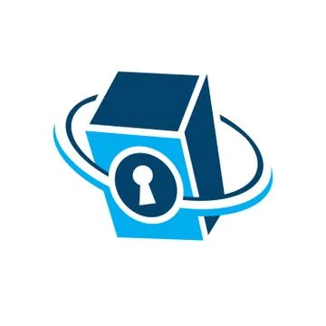 Creative vault logo design vector safe deposit protection icon symbol Stock Illustration