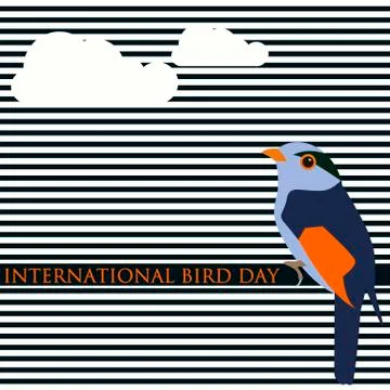 Creative vector abstract modern background for International Bird Day. Stock Illustration