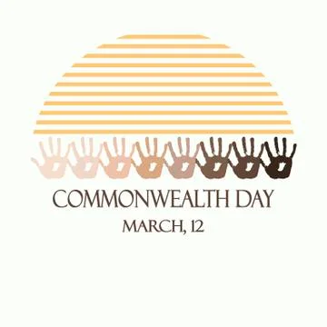 Creative vector abstract round logo for Commonwealth Day. 스톡 일러스트