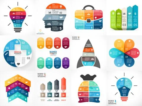 Creative vector arrows infographics, diagrams, graphs, charts for presentation Stock Illustration