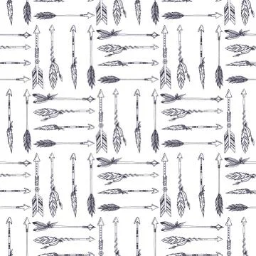 Creative vector boho style frames mady ethnic feathers arrows and floral Stock Illustration