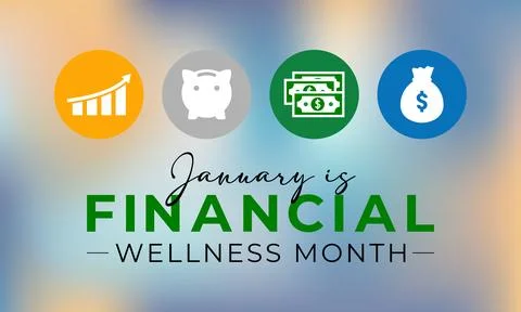 Creative vector design for Financial Wellness Month. Stock Illustration