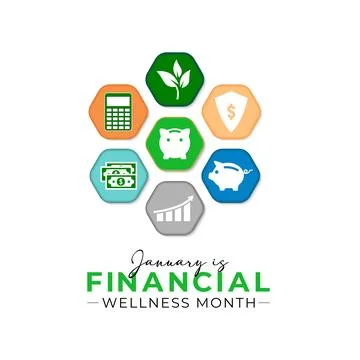 Creative vector design for Financial Wellness Month. Stock Illustration