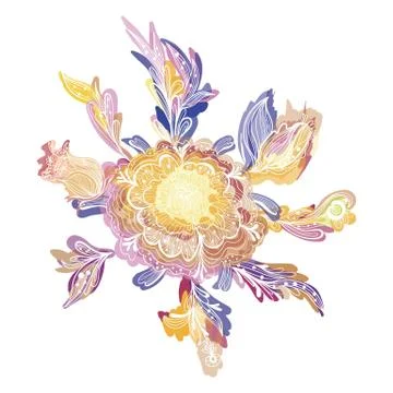 Creative Vector Floral Vignette Stock Illustration