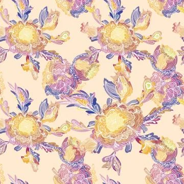 Creative Vector Floral Vignette Pattern Stock Illustration