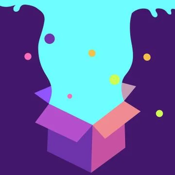 Creative vector, greeting card or background with gift-box and rainbow-color Illustrazione stock