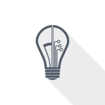 Creative vector icon, idea, bulb, circuit concept flat design illustration in 스톡 일러스트