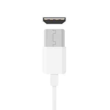 Creative vector illustration of cellphone usb charging plugs cable isolated o Stock Illustration