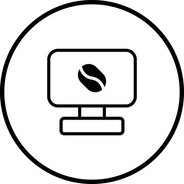 Creative vector illustration of coffee bean on computer screen, business co.. 스톡 일러스트