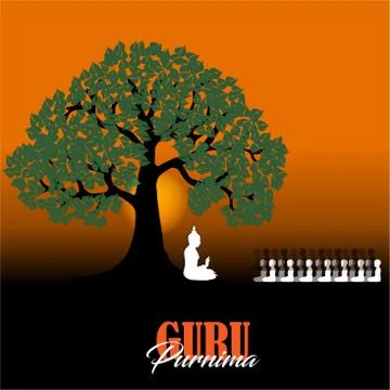 Creative vector Illustration for the Day Of Honoring Celebration Guru Purnima Stock Illustration