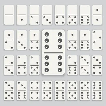 Creative vector illustration of realistic domino full set isolated on Stock Illustration