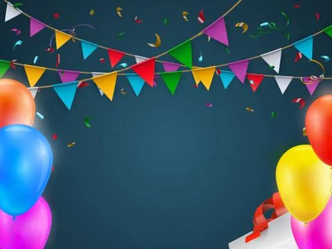 Creative vector illustration of realistic flag, buntings garland Stock Illustration