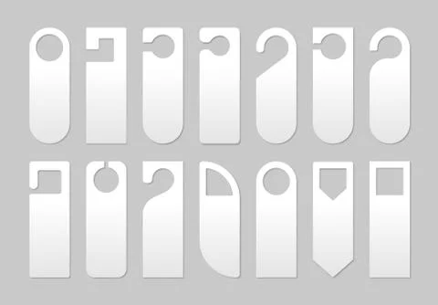 Creative vector illustration of realistic plastic paper door handle lock hangers Stock Illustration