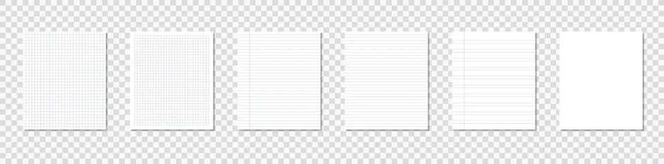 Creative vector illustration of realistic square with shadow, lined paper blank Stock Illustration