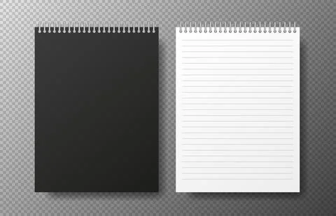 Creative vector illustration of two realistic notebooks black and white for l Stock Illustration