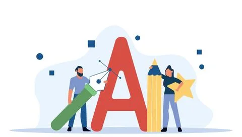 Creative vector illustration of young people, working together and create i.. Stock Illustration