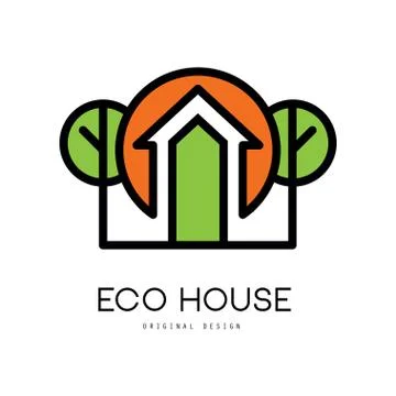 Creative vector logo for specialist builders and designers of sustainable homes Ilustración de archivo