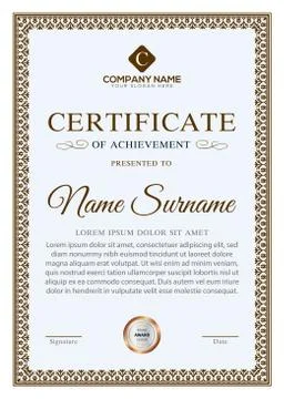 Creative vector professional certificate template design for all types company Stock Illustration