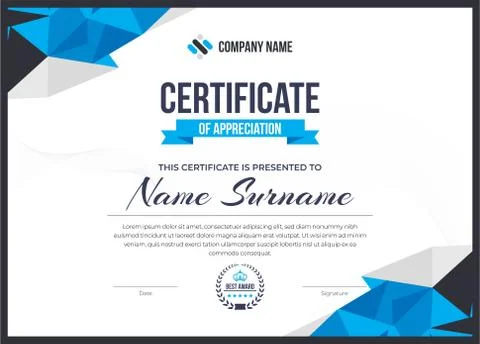 Creative vector professional eps certificate template design for all company Stock Illustration
