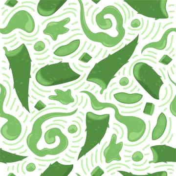 Creative vector seamless pattern with Aloe Vera. Home medicinal plants. Stock Illustration