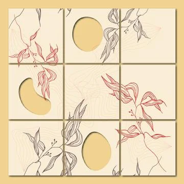 Creative vector seamless Template cover design for Instagram posts, social me Stock Illustration