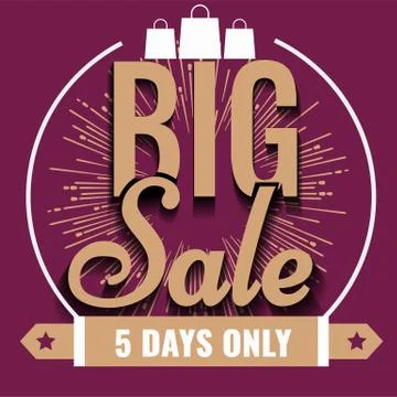 Creative Vector Super big Sale with vintage star or sunburst. Stock Illustration