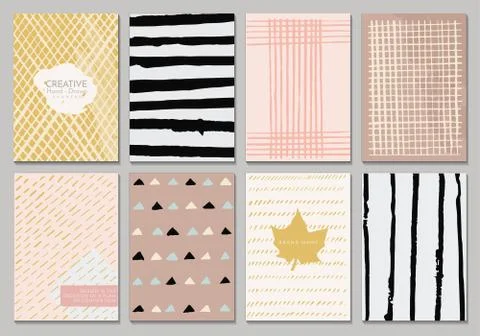 Creative vector template cards. Stock Illustration