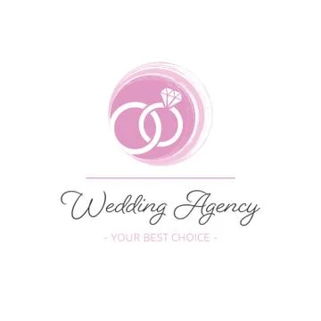 Creative vector wedding agency logo with rings Stock-Illustration