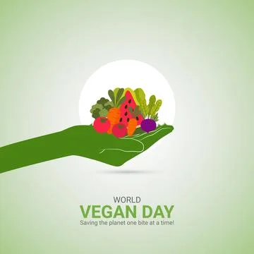 Creative Vegan Day ads design. World Vegan Day, Celebrated in United States.. Stock Illustration