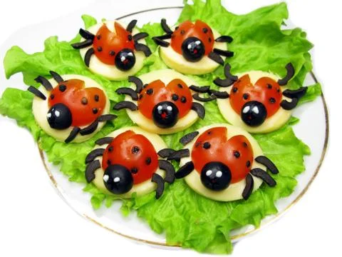 Creative vegetable sandwich with cheese Stock Photos