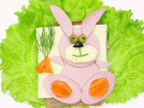 Creative vegetable sandwich with cheese Stock Photos