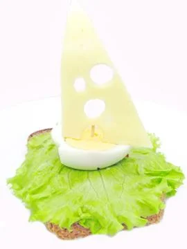 Creative vegetable sandwich with cheese Stock Photos