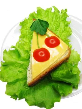 Creative vegetable sandwich with cheese Stock Photos