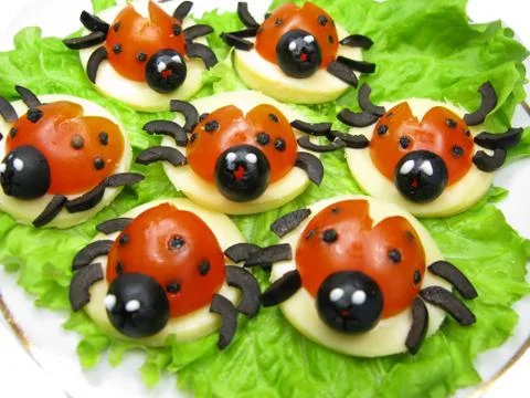 Creative vegetable sandwich with cheese Stock Photos
