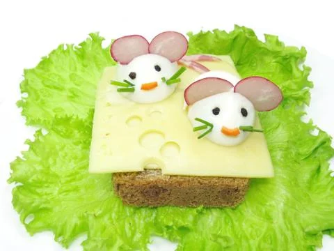 Creative vegetable sandwich with cheese Foto stock