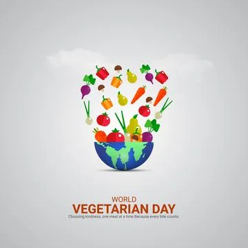 Creative vegetarian day ads design. world vegetarian day, Celebrated in Uni.. Stock Illustration